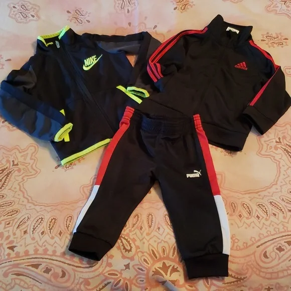 Bundle Red and Black Set Stripes Lines Athletic Sport Matching Set Track Suit Ja - Picture 16 of 16